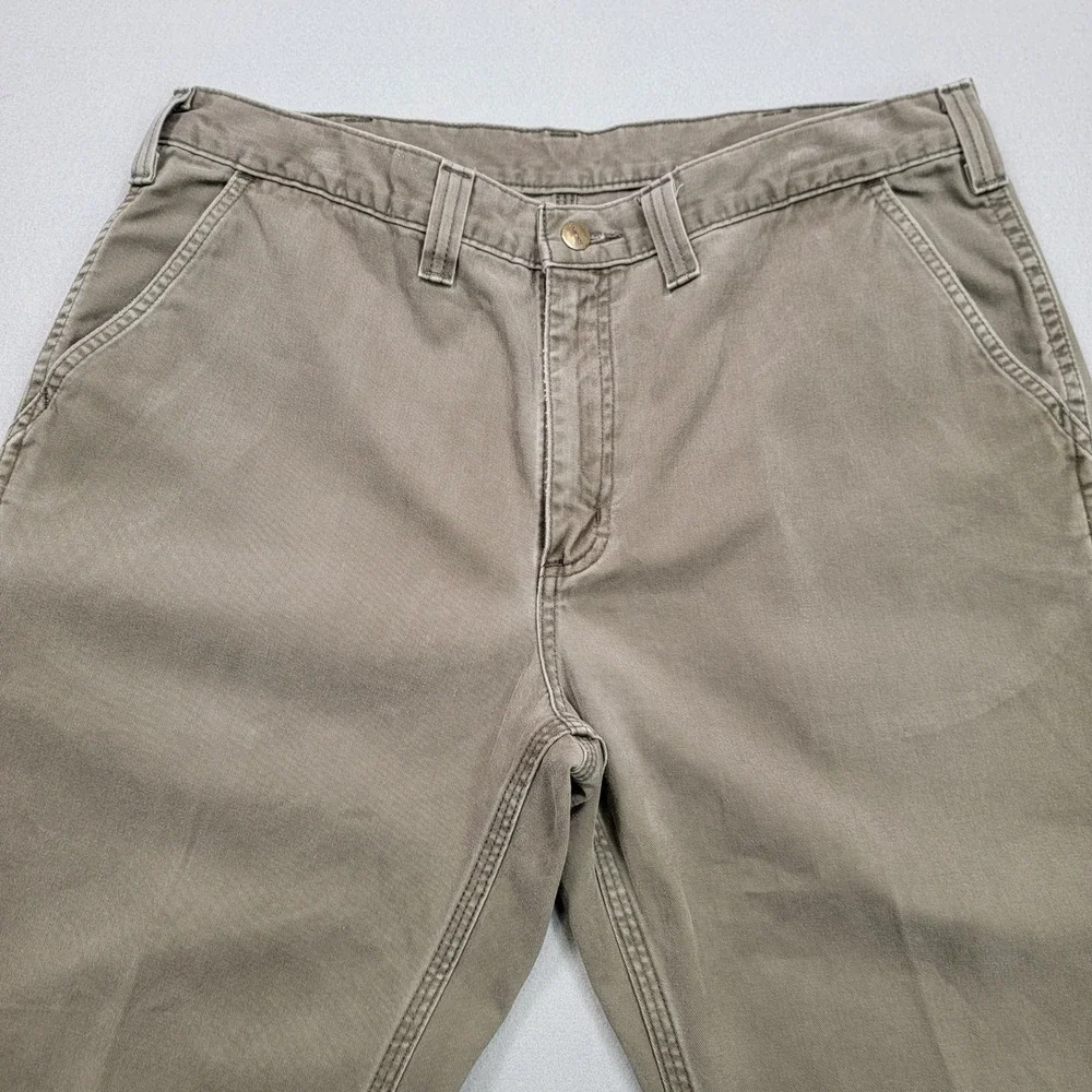 Men's Carhartt Relaxed Fit Work Pants, Brown, Size 38x30,‎ Pre-Owned